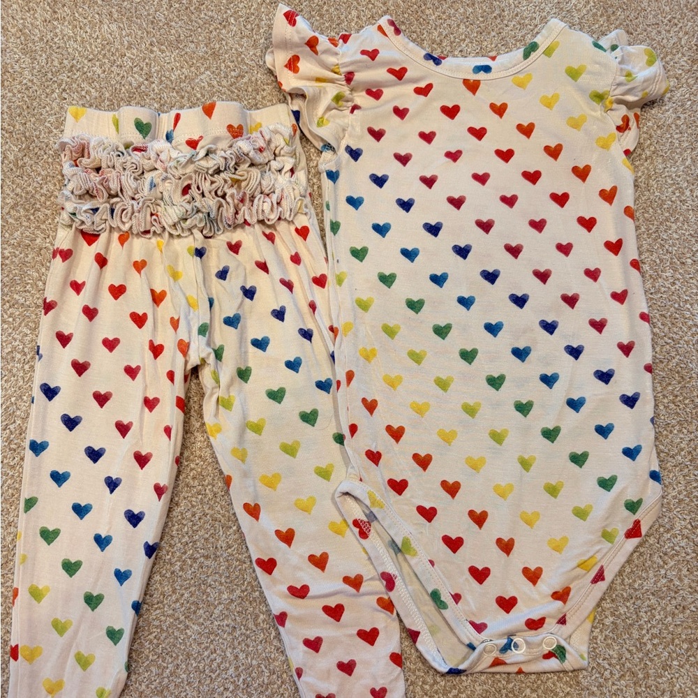 Posh Peanut x Care Bears Heart Print Outfit